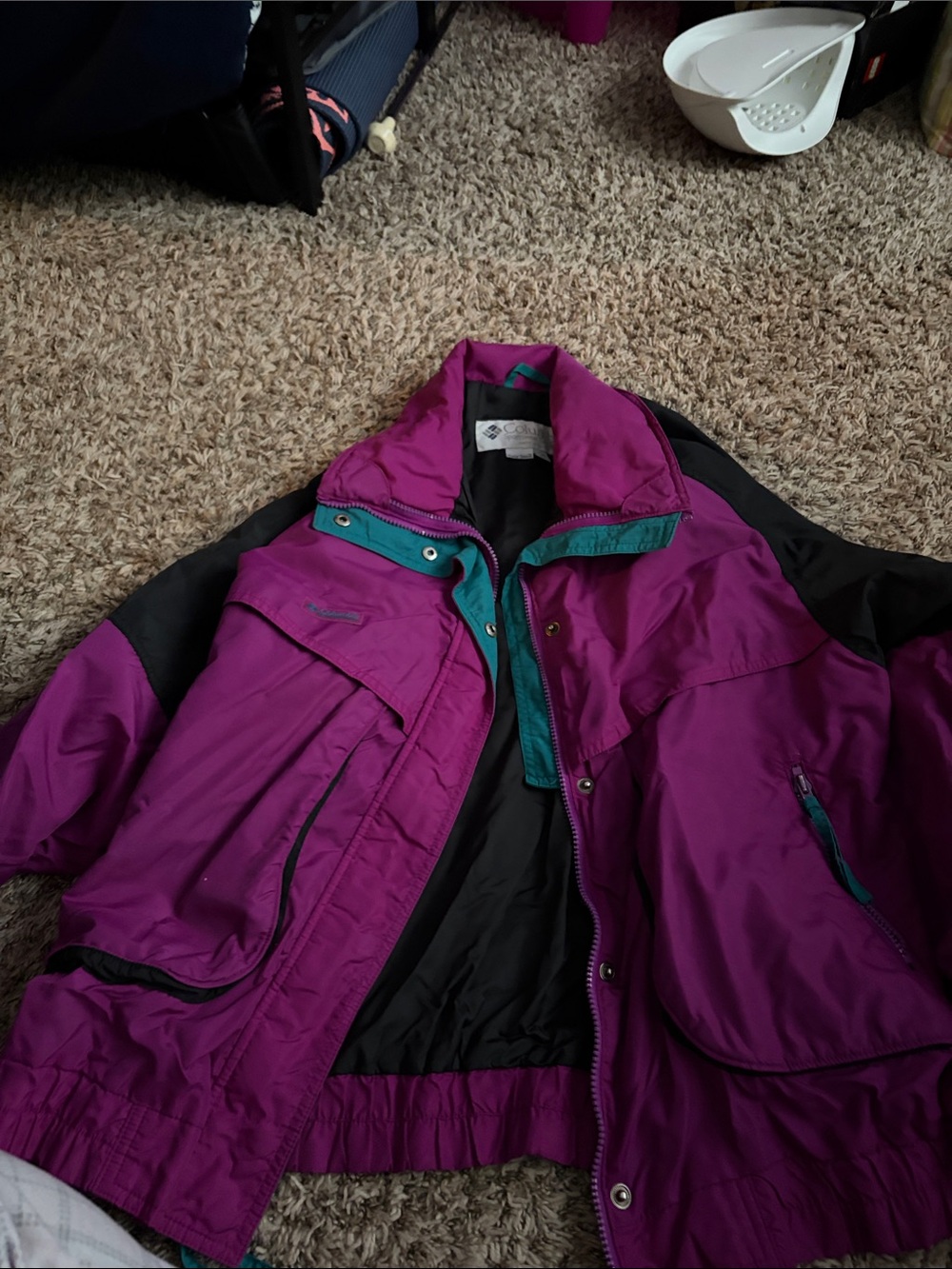 Columbia Women's Magenta Jacket with Teal Accent